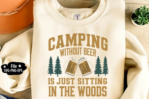 Camping Without Beer Vintage SVG for Graphics and Crafts