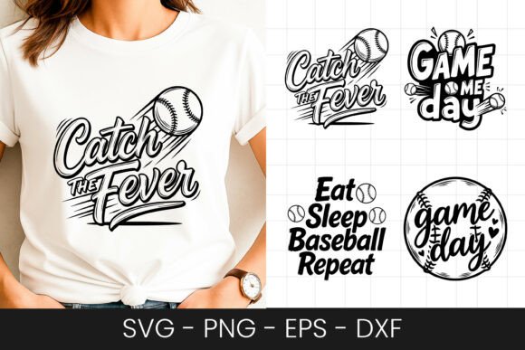 Catch the Fever Baseball Design SVG PNG for Graphics and Crafts