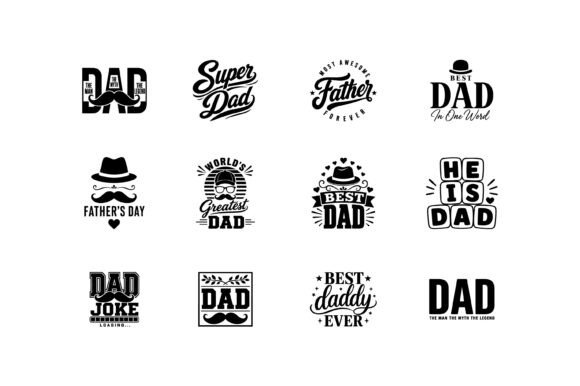 Classic Dad Typography Quote Bundle: Graphics for Crafts & Content