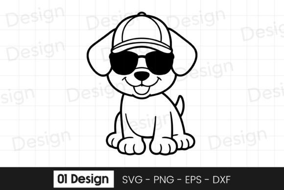Cool Puppy Sunglasses Cartoon SVG PNG for Graphics and Crafts
