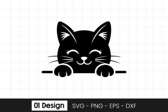 Cute Peeking Kitty Cat Clipart SVG PNG Review