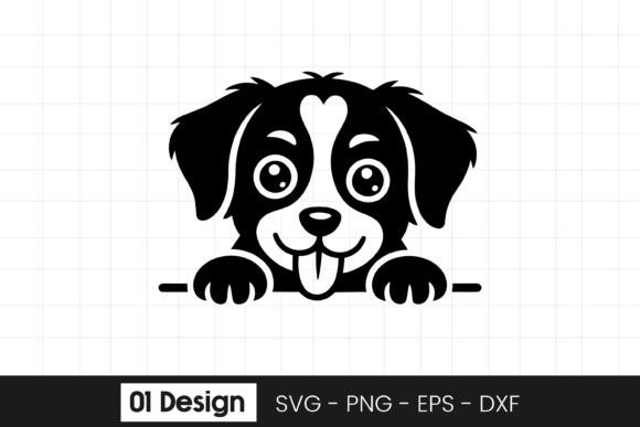 Cute Peeking Puppy Dog Clipart SVG PNG for Graphics and Crafts