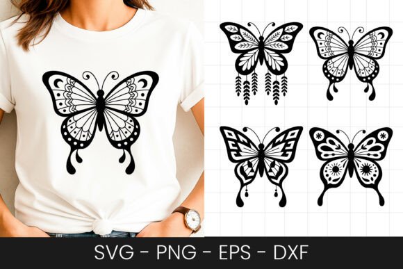 Decorative Butterfly Pattern Design SVG for Graphics and Crafts