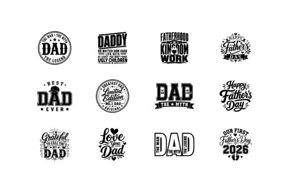 Father's Day Typography Quote Bundle: Essential Graphics for Crafts