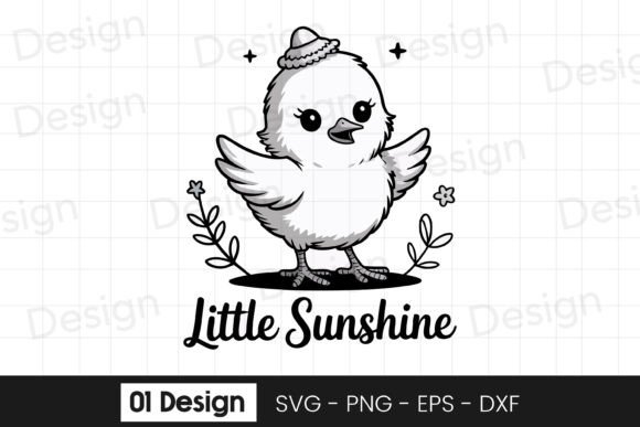 LitLittle Sunshine Chick SVG PNG for Crafts and Graphics