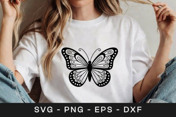 Minimal Butterfly Line Art Design SVG PN for Crafts & Graphics