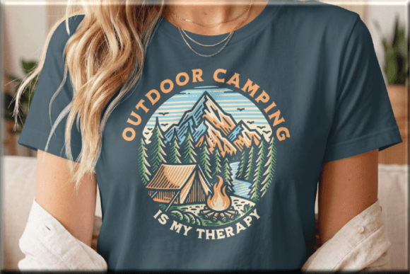 Outdoor Camping is My Therapy SVG PNG Graphics for Crafts