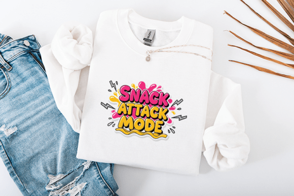 Snack Attack Mode Funny Food Quote Graphics for Crafts