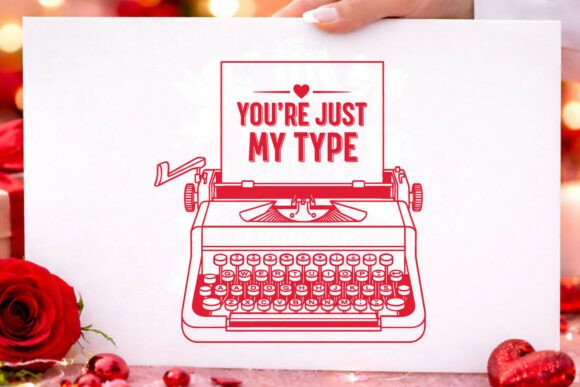 Valentine Day Typewriter SVG PNG Design for Crafts and Graphics