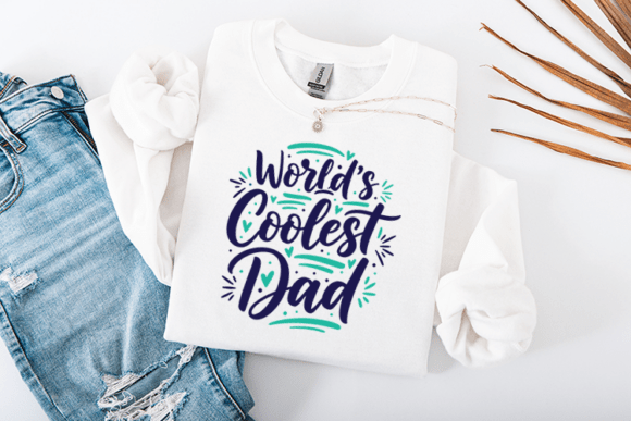 Worlds Coolest Dad Funny Quote Design for Graphics and Crafts